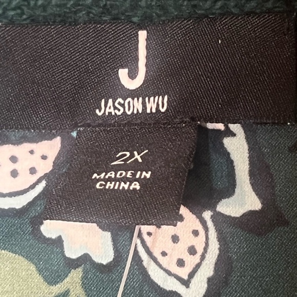 Jason Wu Hunter Green again Sweater Flora Print - Picture 6 of 12